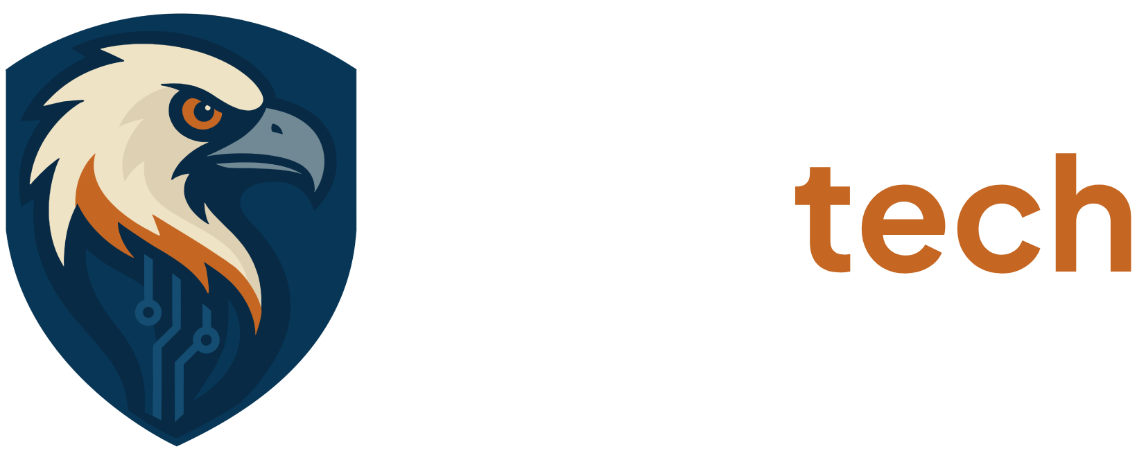 Logo Gypatech avec gypaète stylisé et nom de l’entreprise en lettres blanches et orange